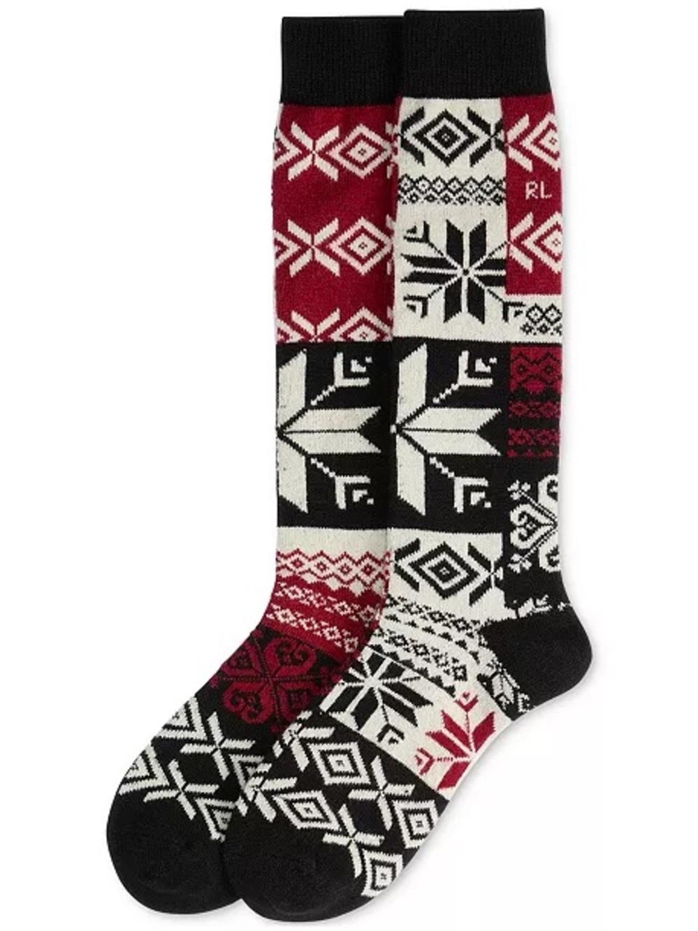 Ralph Lauren Black, White & Red Fair Isle Socks